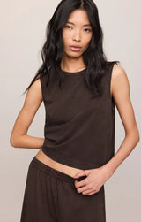 Sloane Jersey Muscle Tank | Dark Chocolate