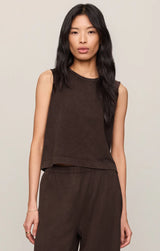 Sloane Jersey Muscle Tank | Dark Chocolate