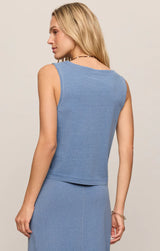 Solace Knit Denim Top | Santorini Indigo