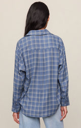 River Plaid Button Up | Mystic Blue