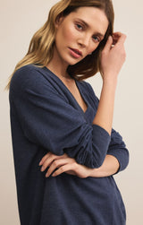 Modern V Neck Weekender | Blue Sapphire