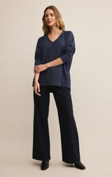 Modern V Neck Weekender | Blue Sapphire