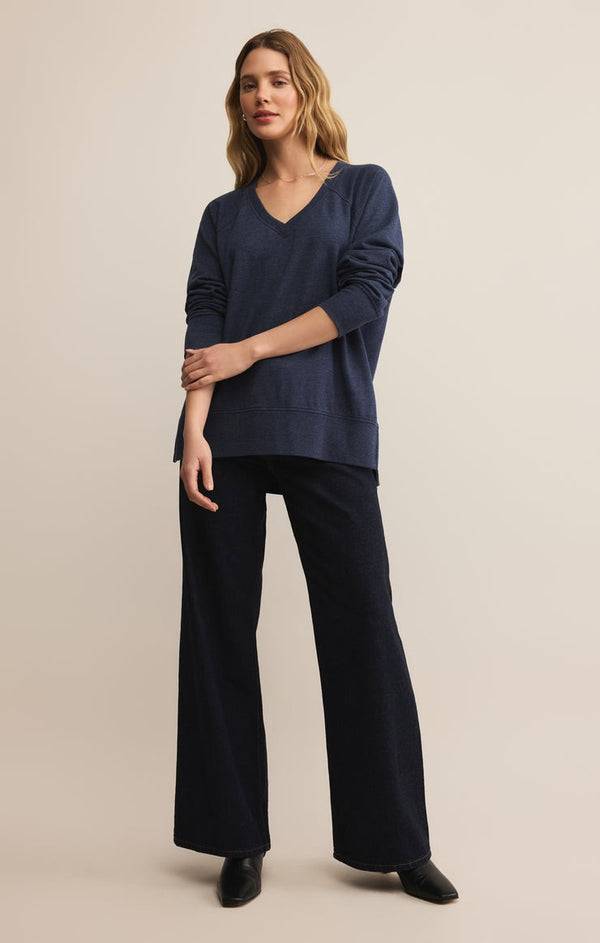 Modern V Neck Weekender | Blue Sapphire