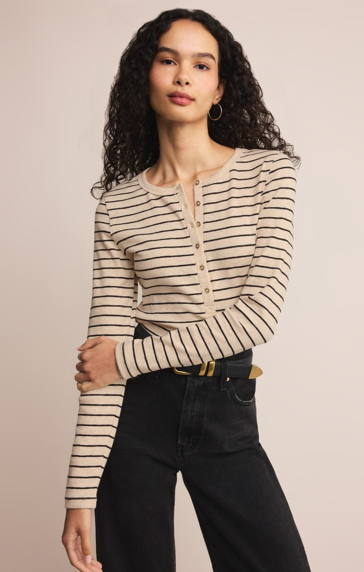 Eve Henley Top | Light Oatmeal
