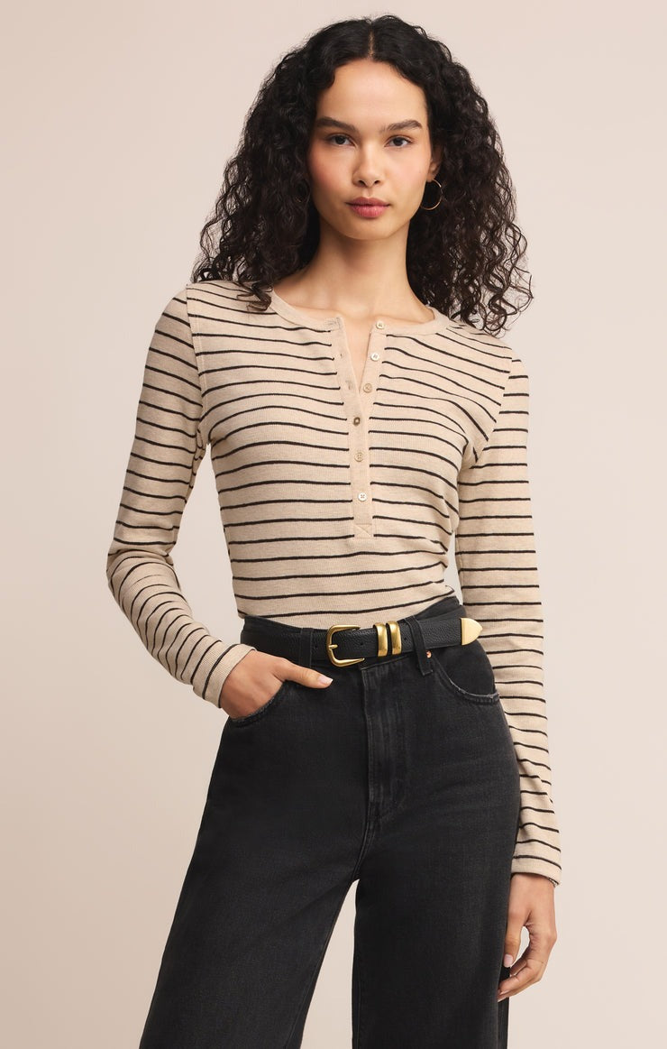 Eve Henley Top | Light Oatmeal