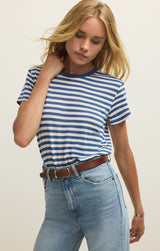 Tourist Striped Tee | Calypso Blue Indigo