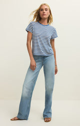 Tourist Striped Tee | Calypso Blue Indigo