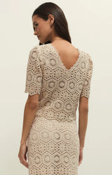 Raquel Lace Cropped Top | Natural