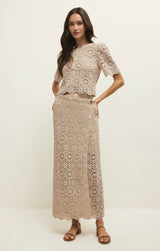 Raquel Lace Cropped Top | Natural