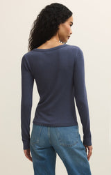 Renae Rib Top | Indigo