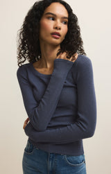 Renae Rib Top | Indigo