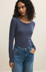 Renae Rib Top | Indigo
