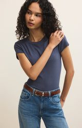 Renae Rib Tee | Indigo