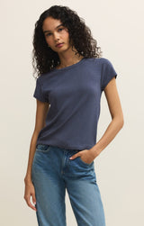 Renae Rib Tee | Indigo