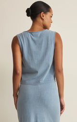 Noelle Jersey Denim Tank | Ocean Air Indigo