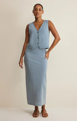 Noelle Jersey Denim Tank | Ocean Air Indigo
