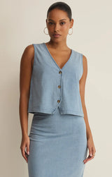 Noelle Jersey Denim Tank | Ocean Air Indigo