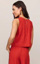 Sloane Linen Top | Chili Pepper