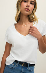 Modern V-Neck Tee | White