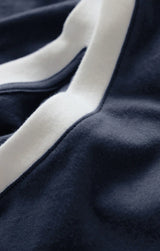 Modern Contrast V-Neck Tee | Twilight Blue