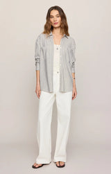 Reese Button Up Striped Top | Eclipse