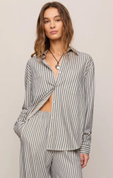 Reese Button Up Striped Top | Eclipse