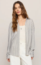 Reese Button Up Striped Top | Eclipse