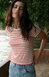 Junie Striped Tee | Lychee