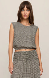 Merit Gingham Top | Black