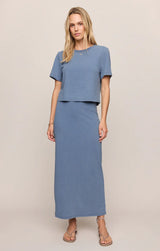 Stellan Jersey Denim Tee | Santorini Indigo