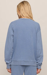 Dazed End Knit Denim Cardigan | Santorini Indigo