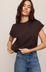 Marika Lace Muscle Tank | Dark Chocolate