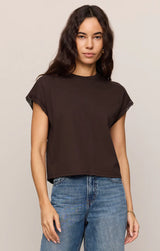 Marika Lace Muscle Tank | Dark Chocolate