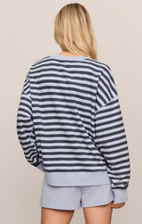 Everyday French Terry Striped Crew | Eclipse