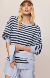 Everyday French Terry Striped Crew | Eclipse
