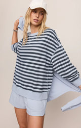 Everyday French Terry Striped Crew | Eclipse