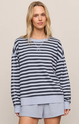 Everyday French Terry Striped Crew | Eclipse
