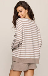 Everyday French Terry Striped Crew | Heather Ash
