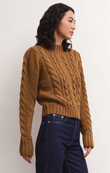 Catya Mock Neck Sweater | Camel - FINAL SALE