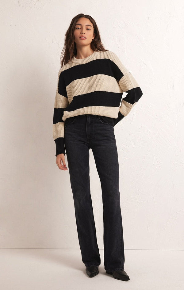 Fresca Sweater | Black Stripe