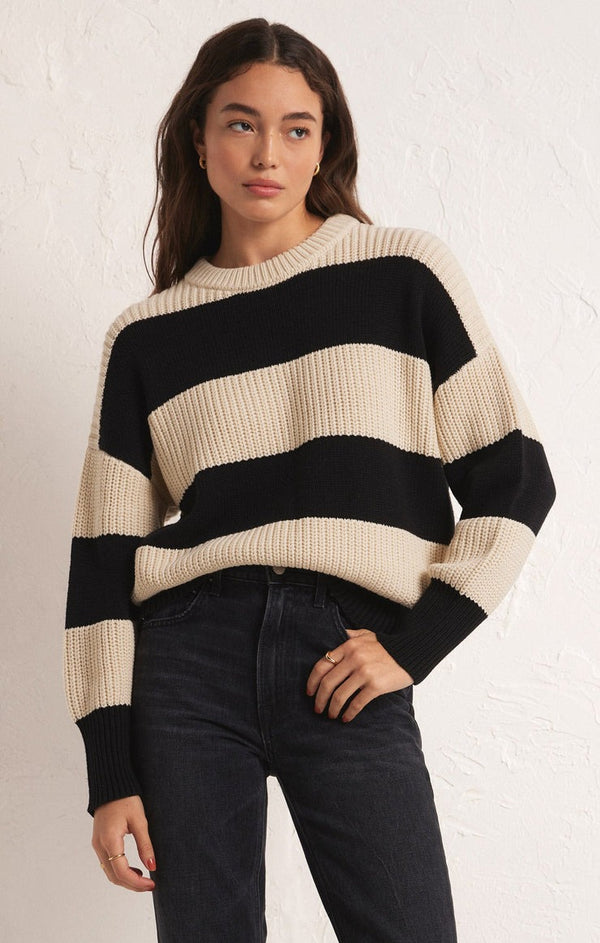 Fresca Sweater | Black Stripe