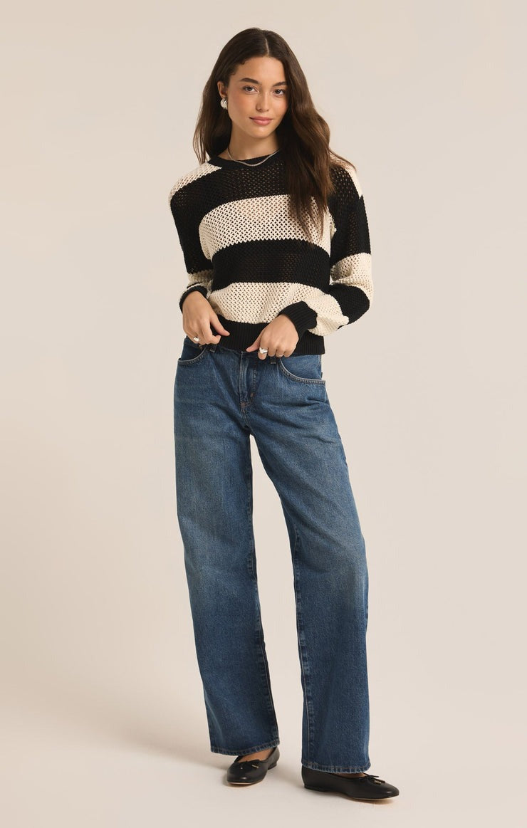 Broadbeach Stripe Sweater | Black