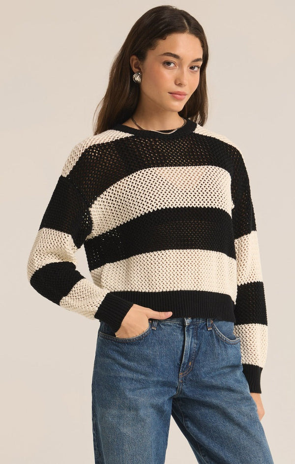 Broadbeach Stripe Sweater | Black