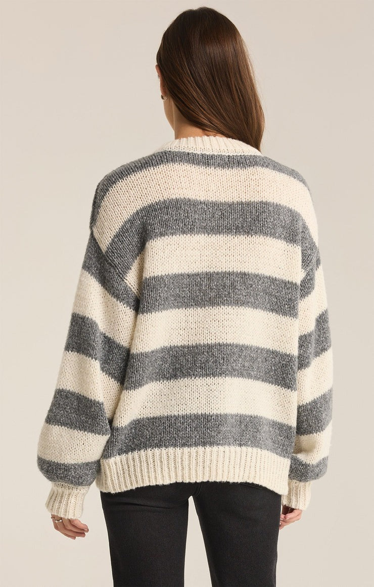 Anders Stripe Sweater | Classic Heather Grey