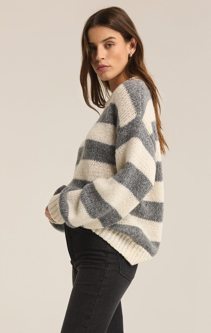 Anders Stripe Sweater | Classic Heather Grey