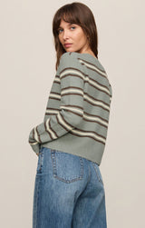 Medina Stripe Cardigan | Aqua Cloud