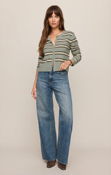 Medina Stripe Cardigan | Aqua Cloud