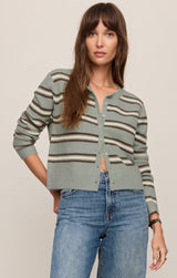 Medina Stripe Cardigan | Aqua Cloud