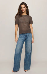 Waverton Crochet Sweater Tee | Cocoa Latte