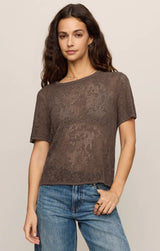 Waverton Crochet Sweater Tee | Cocoa Latte